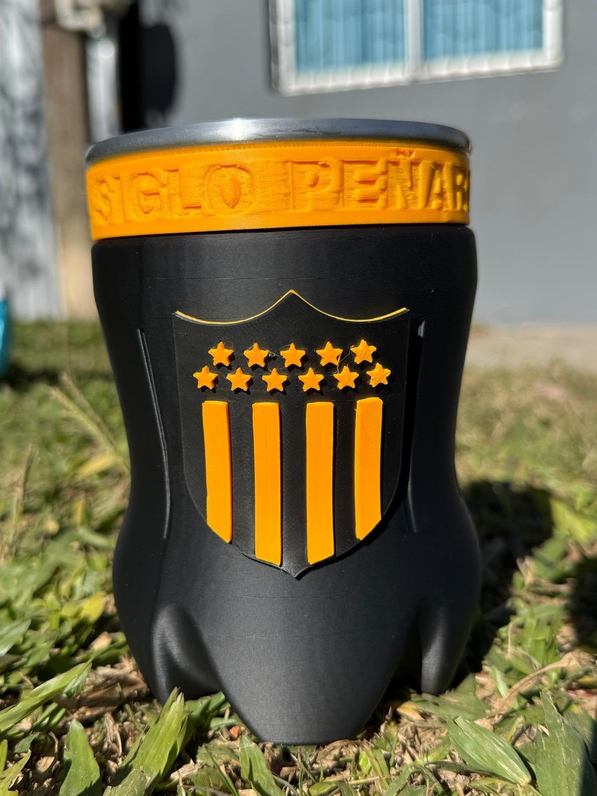 Vaso fernetero botella cortada, modelo Peñarol